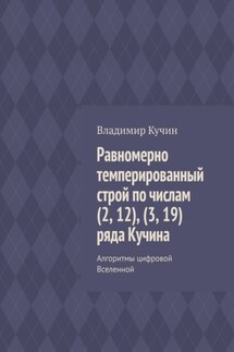 Равномерно темперированный строй по числам (2, 12), (3, 19) ряда Кучина. Алгоритмы цифровой Вселенной