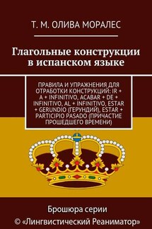 Глагольные конструкции в испанском языке. Правила и упражнения для отработки конструкций: ir + a + infinitivo, acabar + de + infinitivo, al + infinitivo, estar + gerundio (герундий), estar + participio pasado (причастие прошедшего времени)