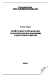 Теория бухгалтерского учета. Упрощенная модель хозяйственной деятельности торгового предприятия: от проводки до баланса. Презентация